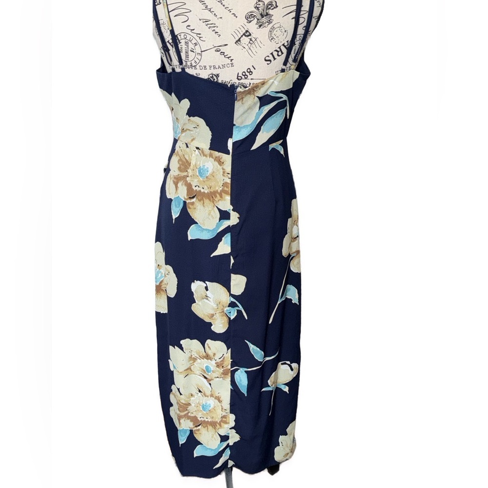 Lulus Navy Floral Maxi Dress Medium Spaghetti Strap BOHO cottage core flowy - Picture 6 of 10